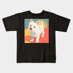 Retro West Highland White Terrier: Pastel Pup Revival Kids T-Shirt